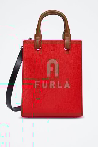 Sac à main en cuir Varsity Style Mini - Rouge