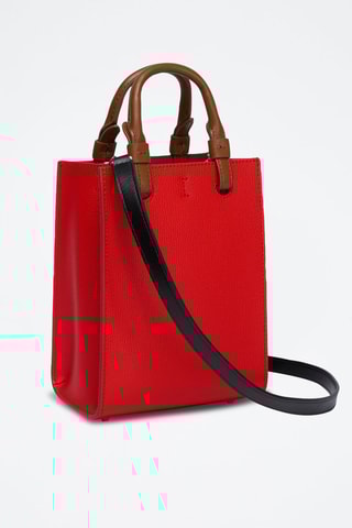 Sac à main en cuir Varsity Style Mini - Rouge