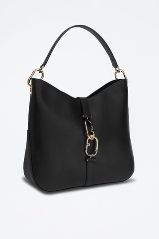 Sac à main en cuir de veau Sirena M - Noir