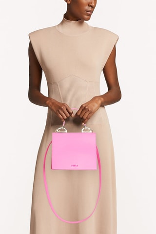 Sac à main en cuir Futura Mini - Fuchsia