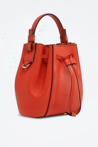 Sac seau en cuir de veau Miastella Mini - Rouge
