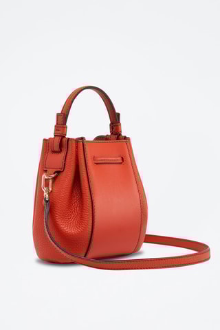 Sac seau en cuir de veau Miastella Mini - Rouge