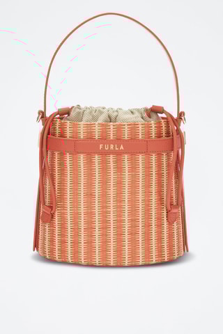 Sac seau Giove Mini - Corail et jaune