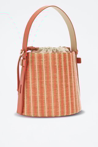 Sac seau Giove Mini - Corail et jaune