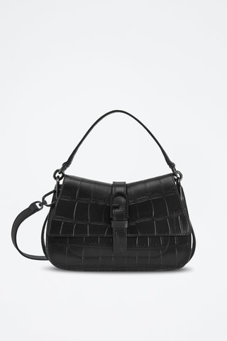 Sac à main en cuir de veau Flow - Noir