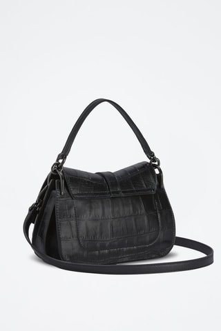 Sac à main en cuir de veau Flow - Noir