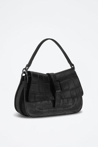 Sac à main en cuir de veau Flow - Noir