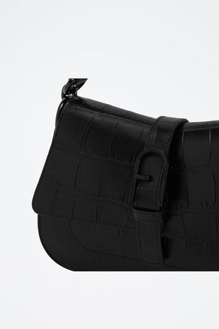 Sac à main en cuir de veau Flow - Noir