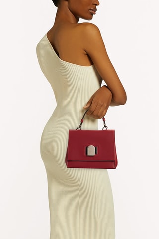 Sac à main en cuir de veau Emma Mini - Bordeaux