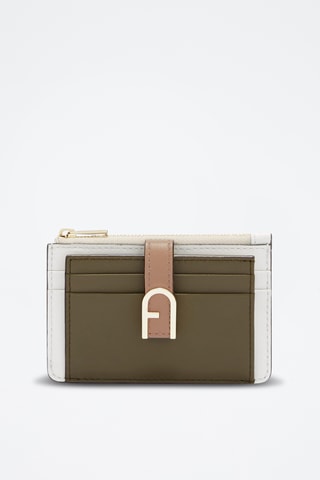 Porte-cartes en cuir Furla Flow - Kaki
