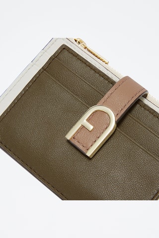 Porte-cartes en cuir Furla Flow - Kaki