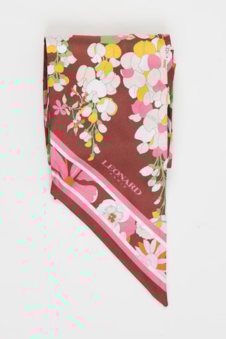 Bandeau en soie Love - Marron et blanc