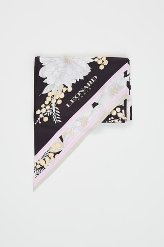 Bandeau en soie Lucky - Noir et rose