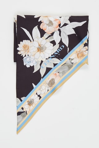 Bandeau en soie Marcia - Noir et ciel