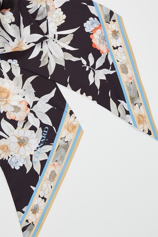 Bandeau en soie Marcia - Noir et ciel