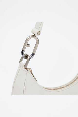 Sac porté épaule en cuir de veau Primavera - Blanc