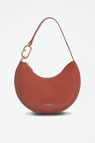 Sac porté épaule en cuir de veau Primavera S - Bordeaux