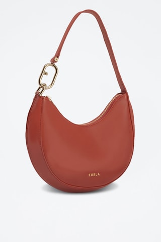 Sac porté épaule en cuir de veau Primavera S - Bordeaux