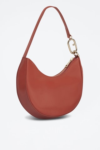 Sac porté épaule en cuir de veau Primavera S - Bordeaux