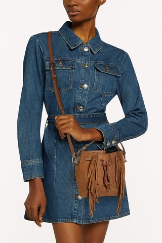 Sac seau en cuir Miastella Mini - Marron