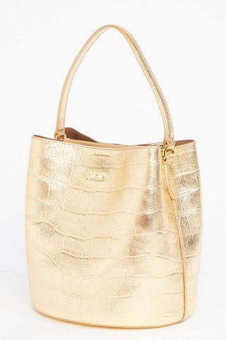 Sac seau en cuir de veau Danae - Doré