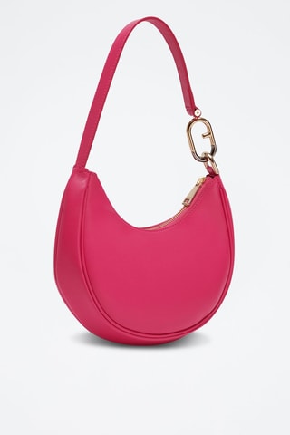 Sac porté épaule en cuir de veau Primavera - Fuchsia
