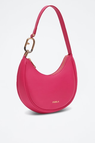 Sac porté épaule en cuir de veau Primavera - Fuchsia