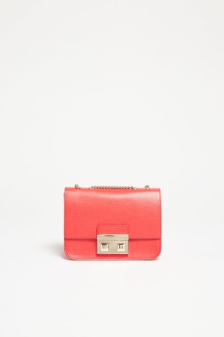Sac porté épaule en croûte de cuir Bella Mini - Corail