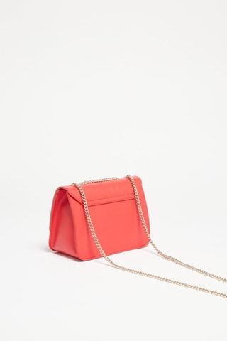 Sac porté épaule en croûte de cuir Bella Mini - Corail