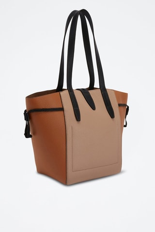 Sac porté épaule Net M - Greige et camel