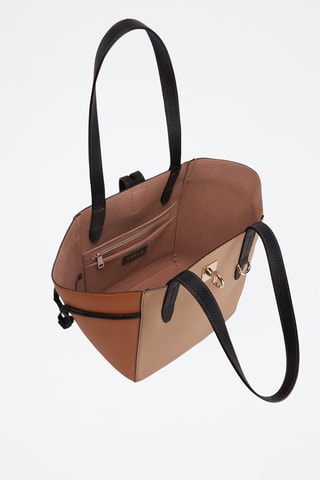 Sac porté épaule Net M - Greige et camel