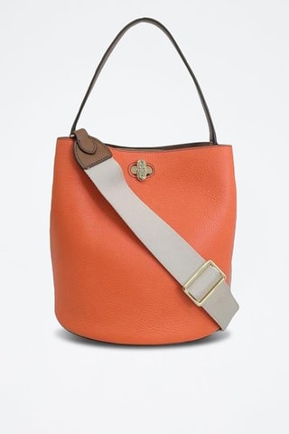 Sac seau en cuir de veau Danae - Orange