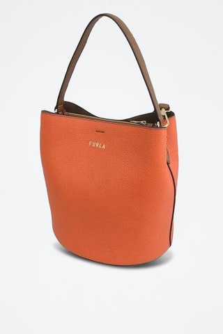 Sac seau en cuir de veau Danae - Orange