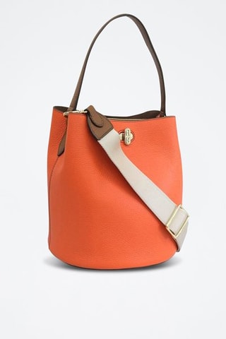 Sac seau en cuir de veau Danae - Orange
