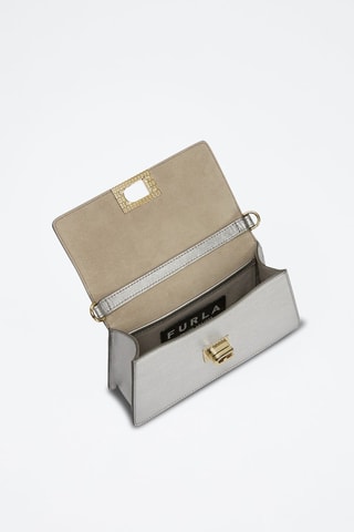 Sac porté épaule en cuir de veau Zoé - Argenté