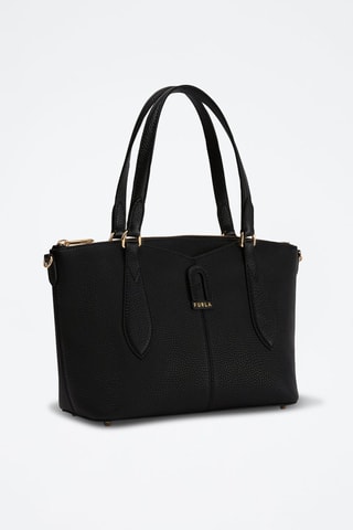 Sac porté épaule en cuir de veau Dafne - Noir