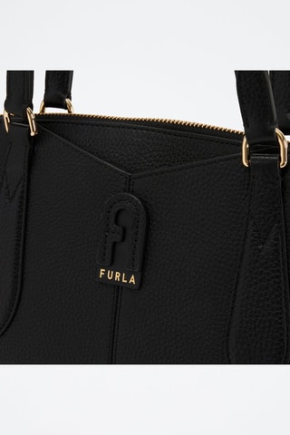 Sac porté épaule en cuir de veau Dafne - Noir