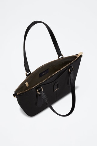 Sac porté épaule en cuir de veau Dafne - Noir