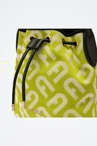 Sac seau en cuir de veau Clio Mini - Vert et noir