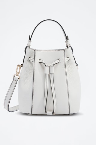 Sac seau en cuir de veau Miastella Mini - Blanc