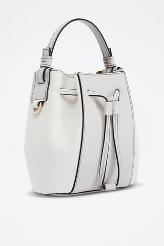 Sac seau en cuir de veau Miastella Mini - Blanc