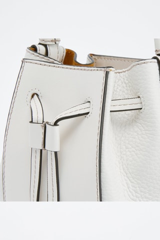 Sac seau en cuir de veau Miastella Mini - Blanc
