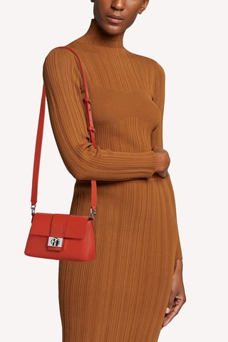 Sac porté épaule en cuir Charlotte Mini - Rouge