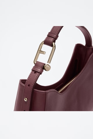 Sac porté épaule en cuir Furla Nuvola - Bordeaux