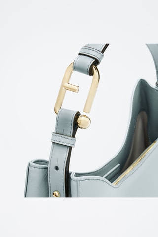 Sac porté épaule en cuir Furla Nuvola - Bleu clair
