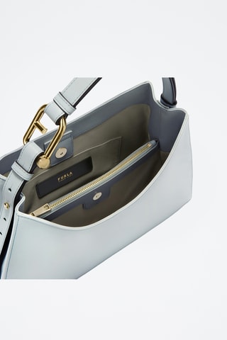 Sac porté épaule en cuir Furla Nuvola - Bleu clair