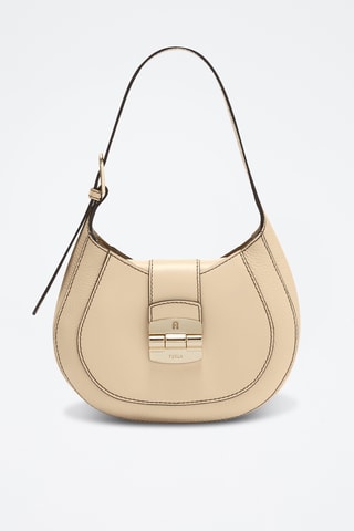 Sac porté épaule en cuir Furla Club 2 - Beige