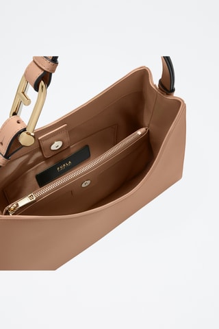 Sac porté épaule en cuir Furla Nuvola - Grège