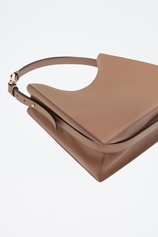 Sac porté épaule en cuir Furla Nuvola - Grège