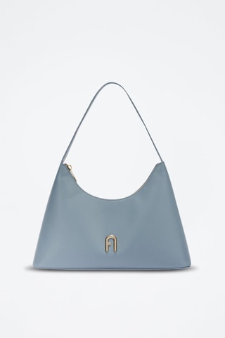 Sac porté épaule en cuir Diamante S - Bleu